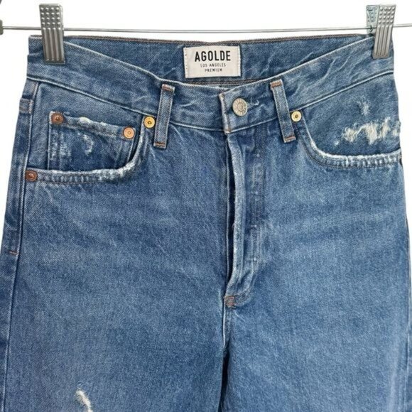 Agolde Jamie Feel Good Relaxed High Rise Crop Jeans Capsule Comfort Coastal 25 - Picture 3 of 11